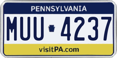 PA license plate MUU4237