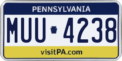 PA license plate MUU4238