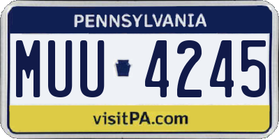 PA license plate MUU4245