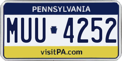 PA license plate MUU4252