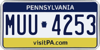 PA license plate MUU4253