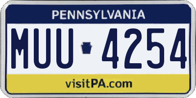 PA license plate MUU4254