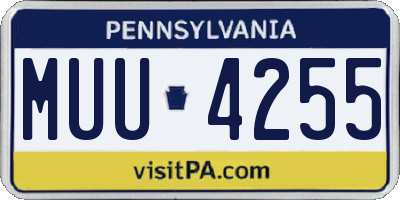 PA license plate MUU4255