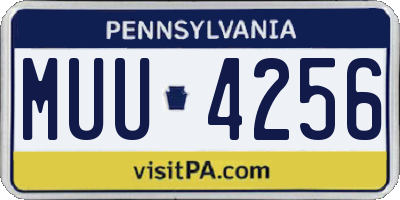 PA license plate MUU4256