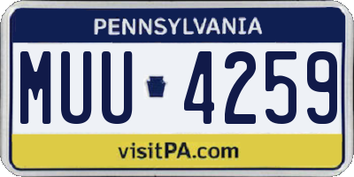 PA license plate MUU4259