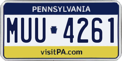 PA license plate MUU4261
