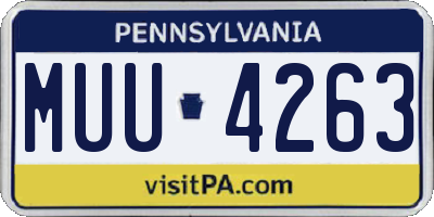 PA license plate MUU4263
