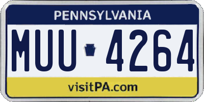 PA license plate MUU4264