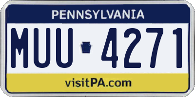 PA license plate MUU4271