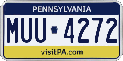 PA license plate MUU4272