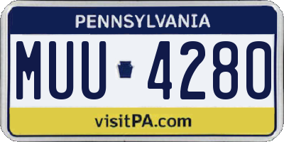 PA license plate MUU4280