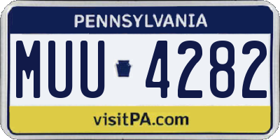 PA license plate MUU4282