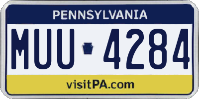 PA license plate MUU4284