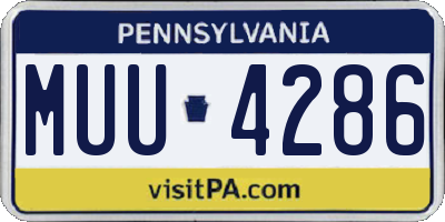 PA license plate MUU4286
