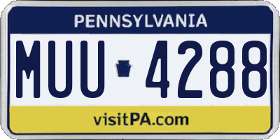 PA license plate MUU4288