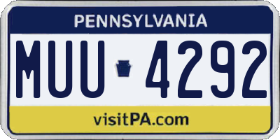 PA license plate MUU4292