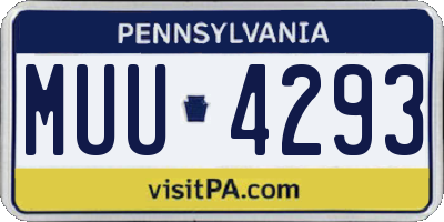 PA license plate MUU4293