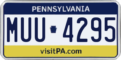 PA license plate MUU4295