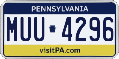 PA license plate MUU4296