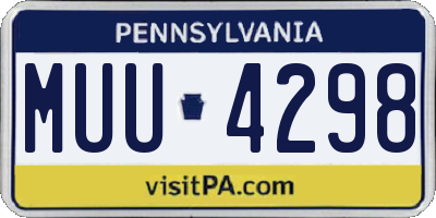 PA license plate MUU4298