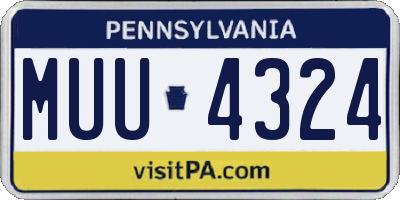 PA license plate MUU4324