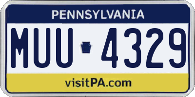 PA license plate MUU4329