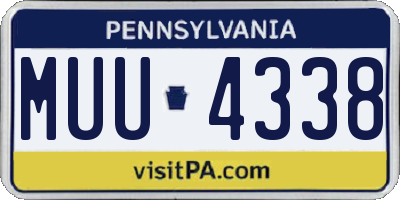 PA license plate MUU4338