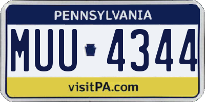 PA license plate MUU4344