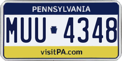 PA license plate MUU4348