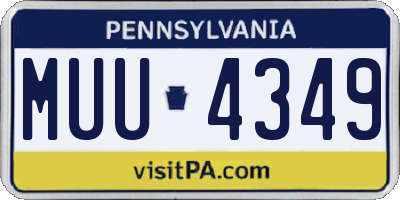 PA license plate MUU4349