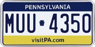 PA license plate MUU4350