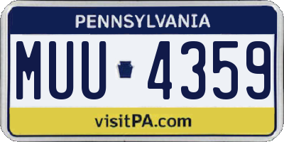 PA license plate MUU4359
