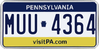 PA license plate MUU4364