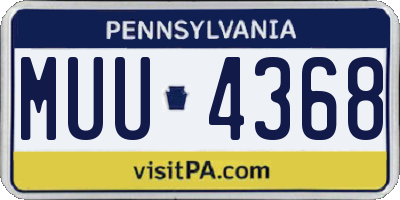 PA license plate MUU4368
