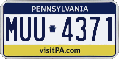 PA license plate MUU4371