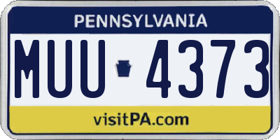 PA license plate MUU4373