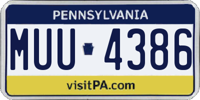 PA license plate MUU4386