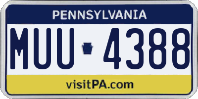 PA license plate MUU4388