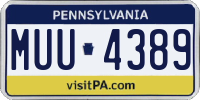 PA license plate MUU4389