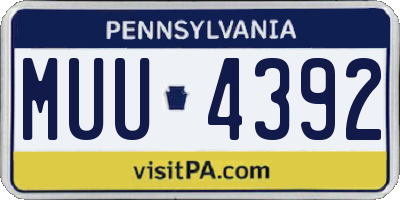PA license plate MUU4392