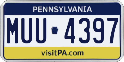 PA license plate MUU4397
