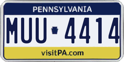 PA license plate MUU4414