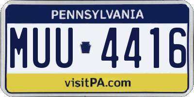 PA license plate MUU4416