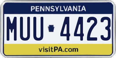 PA license plate MUU4423