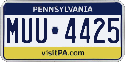 PA license plate MUU4425