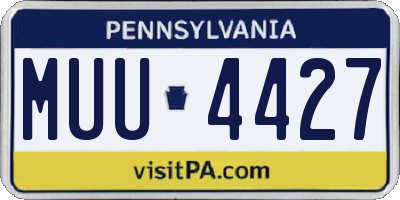 PA license plate MUU4427