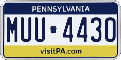PA license plate MUU4430