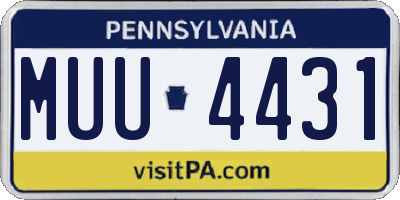PA license plate MUU4431