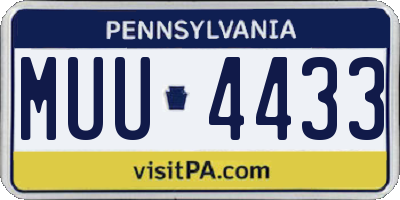 PA license plate MUU4433