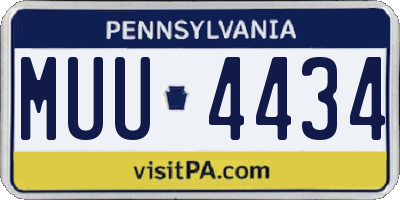 PA license plate MUU4434